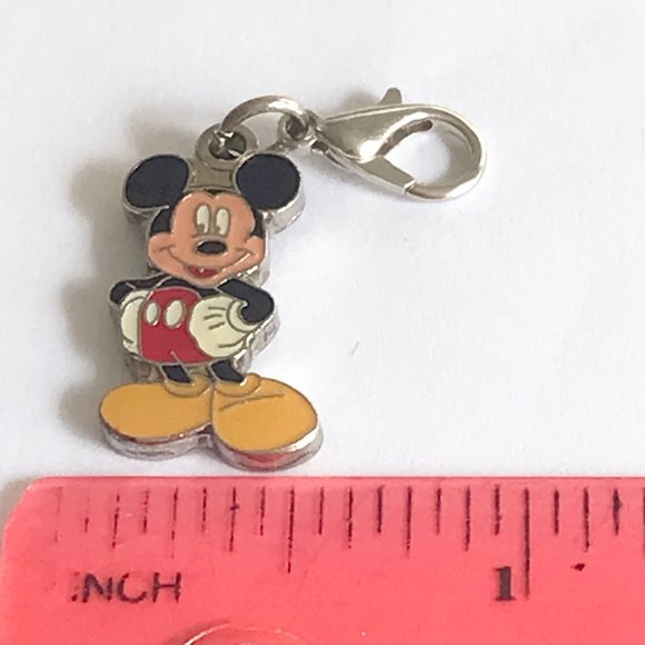 Vintage Disney Mickey Mouse Charm Clip On Zipper Pull Disneyana Signed 2 Sided - Picture 10 of 11